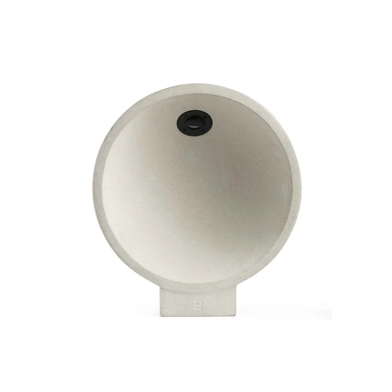 Borne lumineuse GAIA LED béton beige : éclairage extérieur de jardin élégant et durable