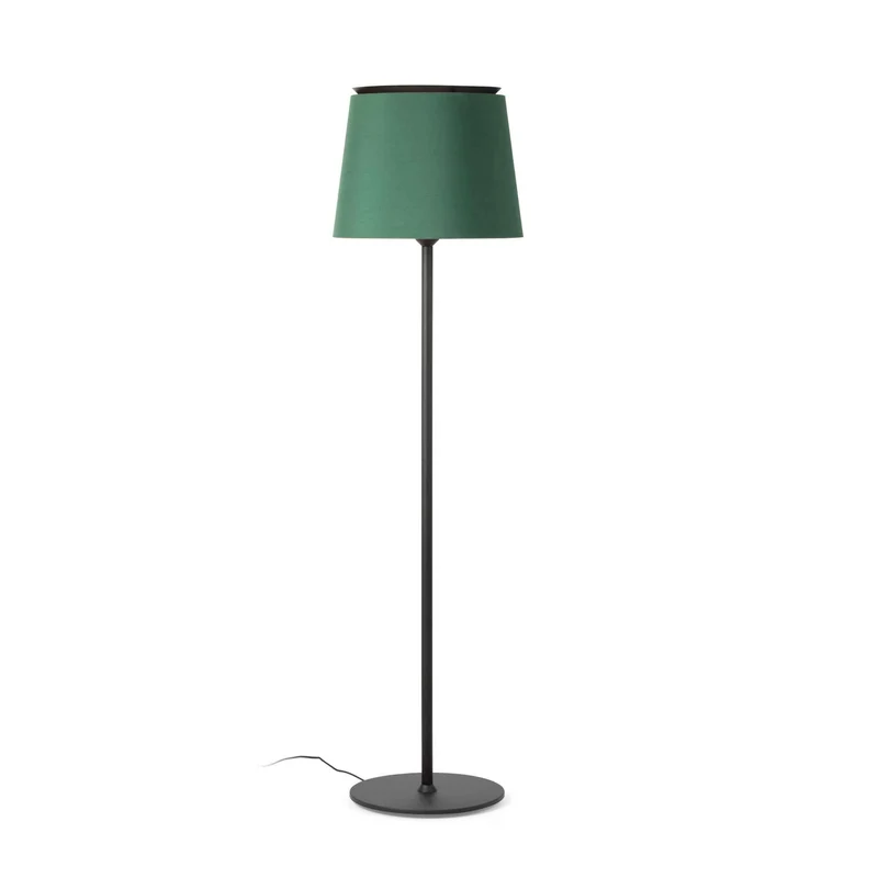 Lampadaire SAVOY noir et vert: éclairage chic.