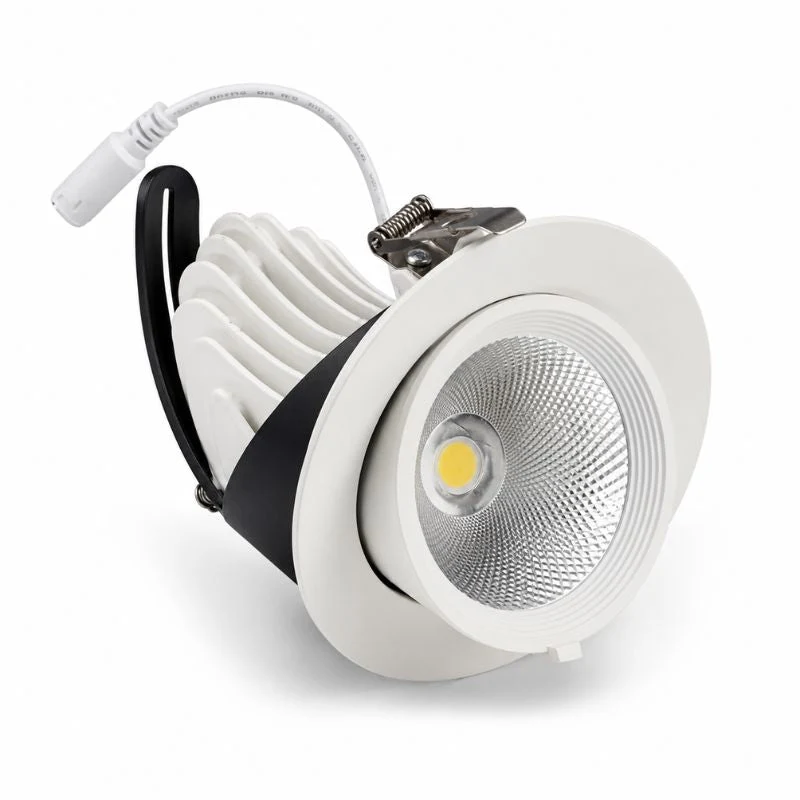 Spot LED Escargot Encastrable Orientable COB 30W 3000lm 23°