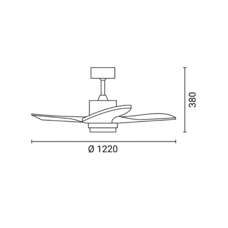 Ventilateur de Plafond LED 18W CCT Blanc et Effet Bois Clair avec Télécommande Ø122cm