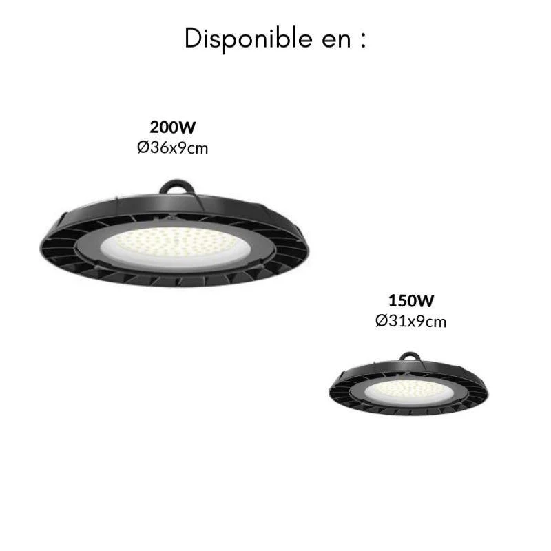 Suspension Industrielle HighBay UFO 150W IP65 90°
