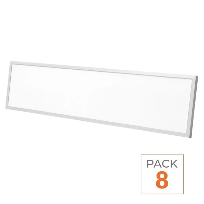 Panneau LED Backlit CCT 120x30cm 28W UGR<19 140lm/W Cadre Blanc - 3000K/4000K/6000K - Pack de 8
