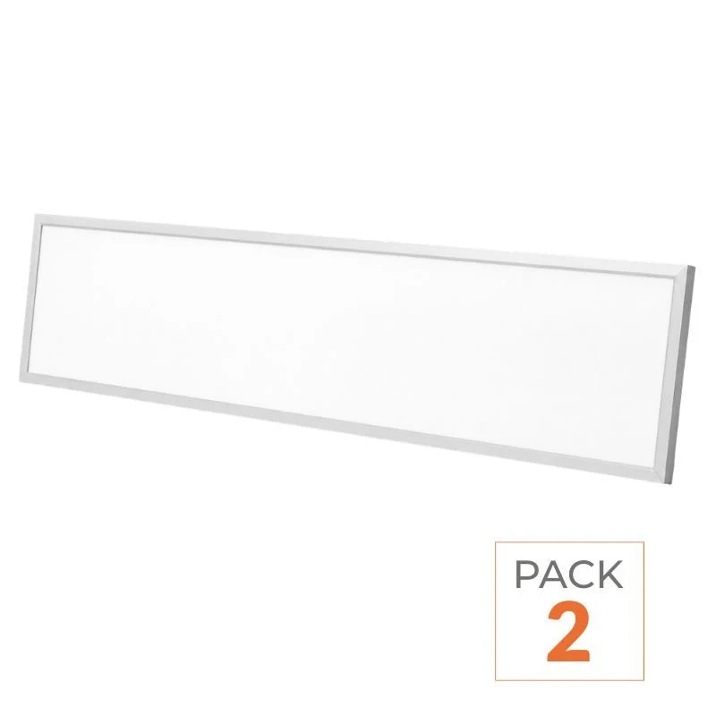 Panneau LED Backlit CCT 120x30cm 28W UGR<19 140lm/W Cadre Blanc - 3000K/4000K/6000K - Pack de 2