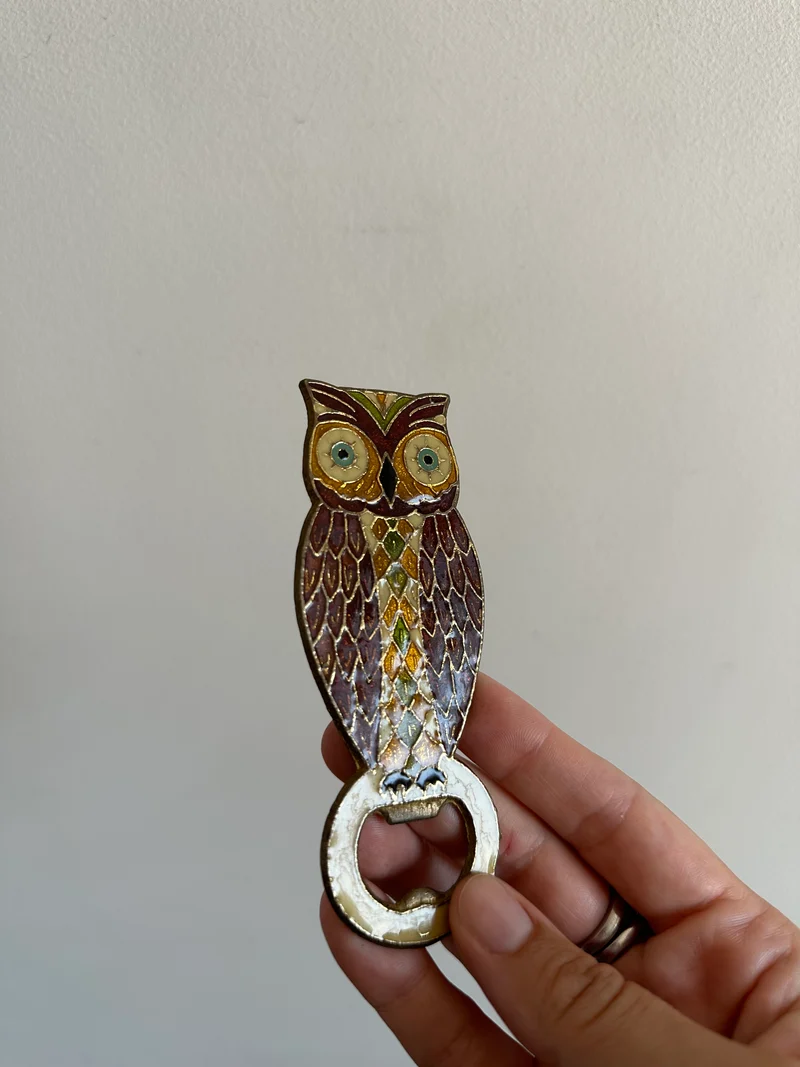 Décapsuleur en bronze hibou