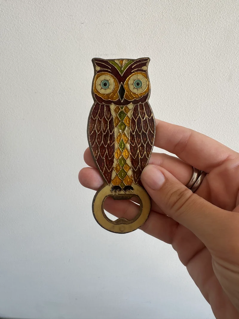 Décapsuleur en bronze hibou