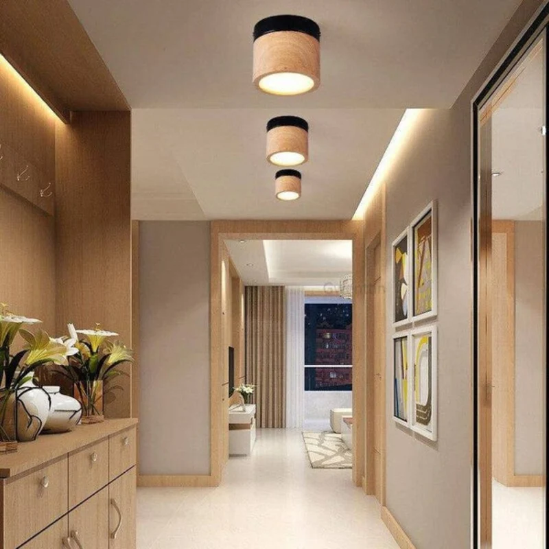 Spot LED Intérieur en Bois Clair et Métal – Chambre ou Cuisine