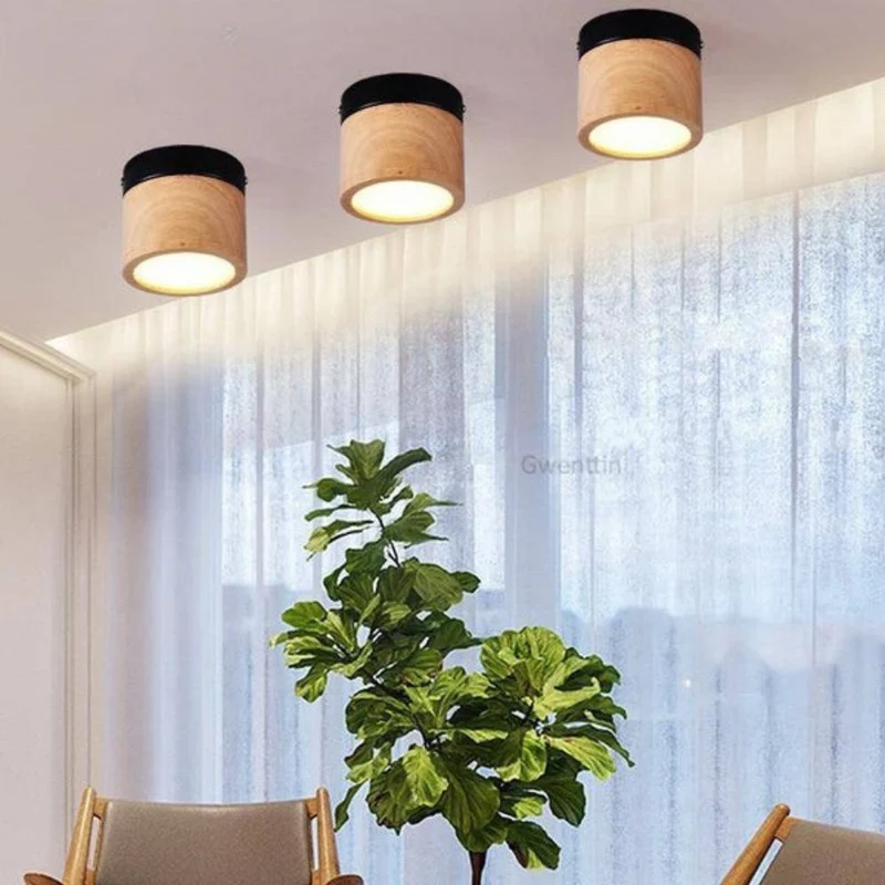 Spot LED Intérieur en Bois Clair et Métal – Chambre ou Cuisine