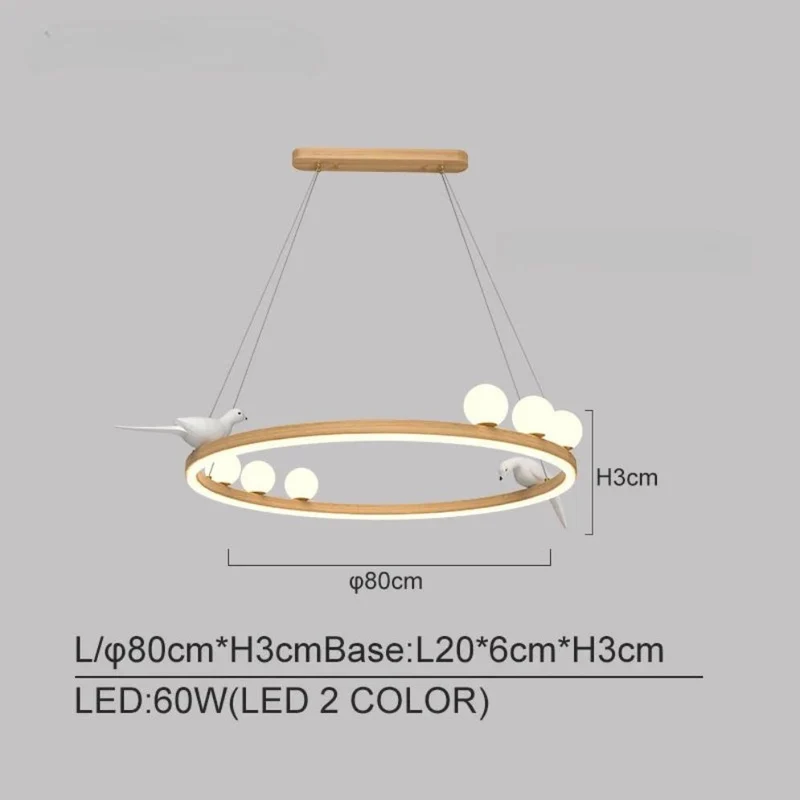 Suspension Oiseau en Bois et Céramique – Anneau Lumineux Original