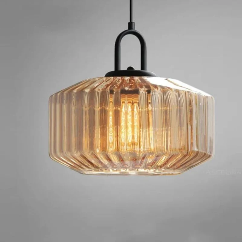 Suspension Vert Tendre en Verre Opaque – Beige Ambré ou Rose Mauve