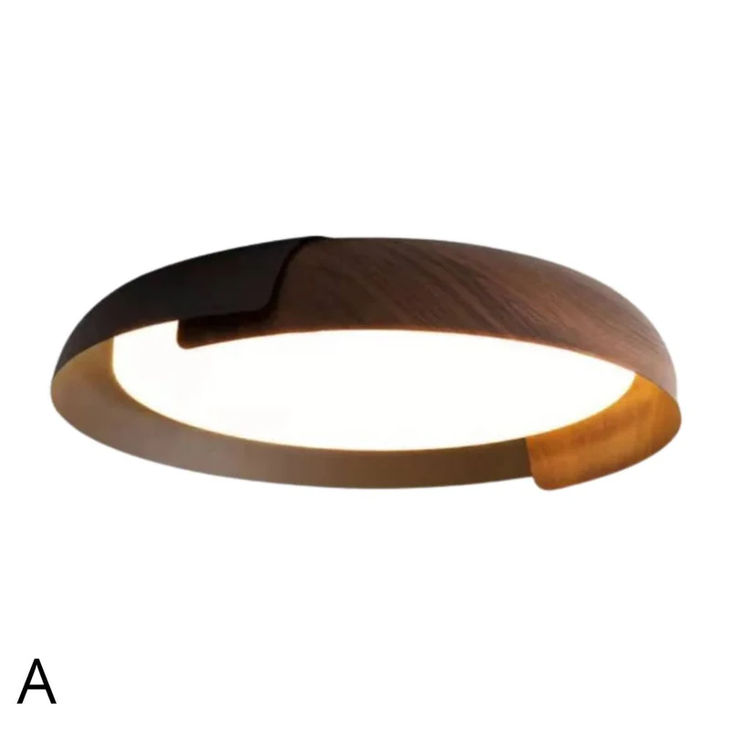 Plafonnier Bois et Blanc Doré – Bi-matière Chaleureuse, 2 Tailles