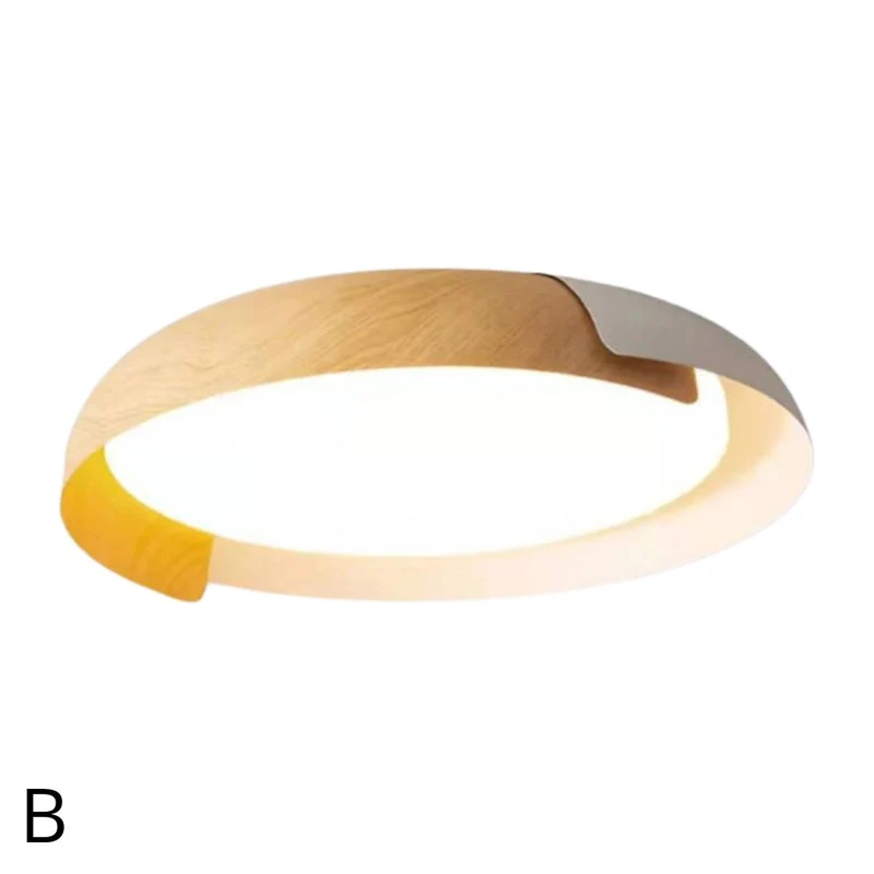 Plafonnier Bois et Blanc Doré – Bi-matière Chaleureuse, 2 Tailles