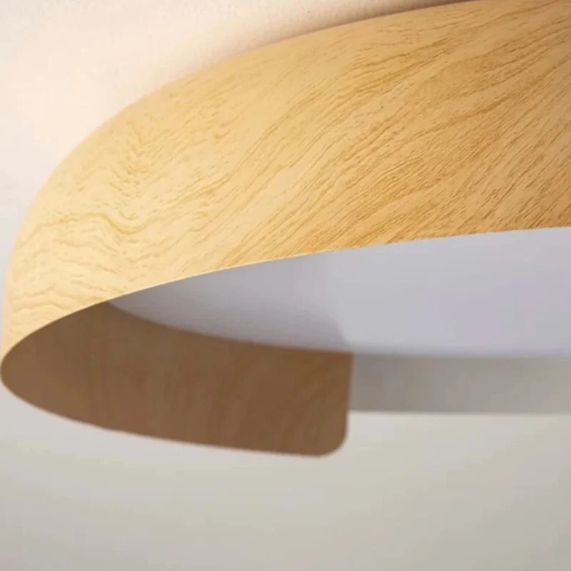 Plafonnier Bois et Blanc Doré – Bi-matière Chaleureuse, 2 Tailles