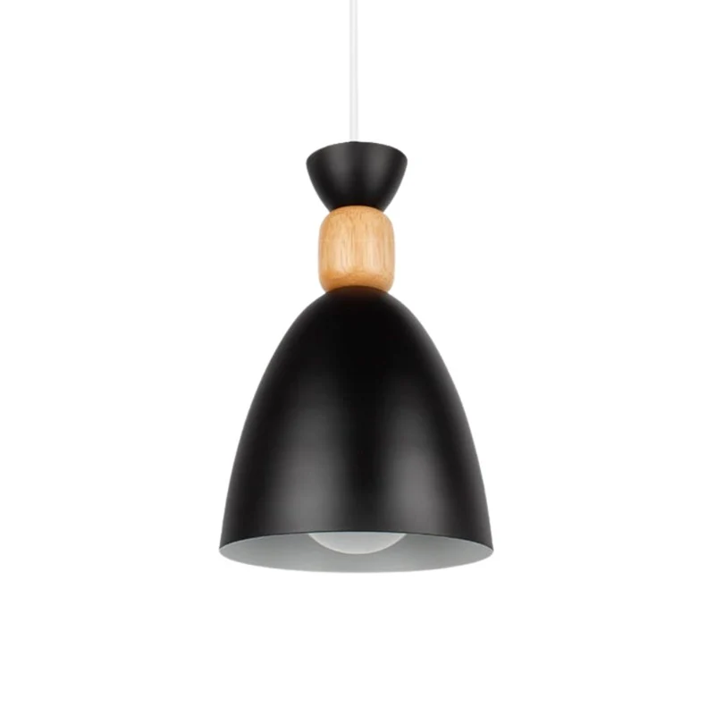 Suspension Îlot de Cuisine en Bois et Métal – Cône Multicolore Réglable