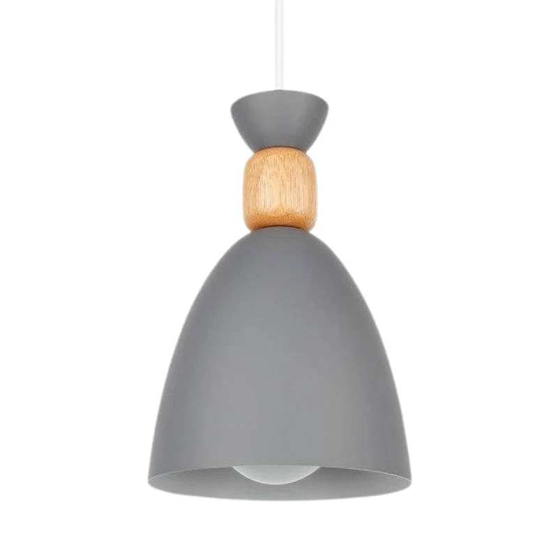 Suspension Îlot de Cuisine en Bois et Métal – Cône Multicolore Réglable