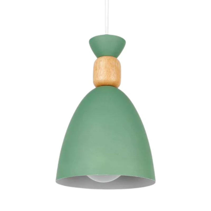 Suspension Îlot de Cuisine en Bois et Métal – Cône Multicolore Réglable