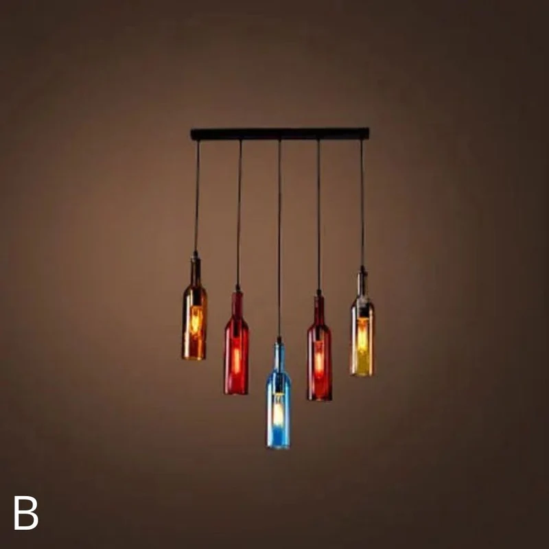 Suspension Aérienne en Bouteilles de Verre Colorées – Pièce Maîtresse Unique