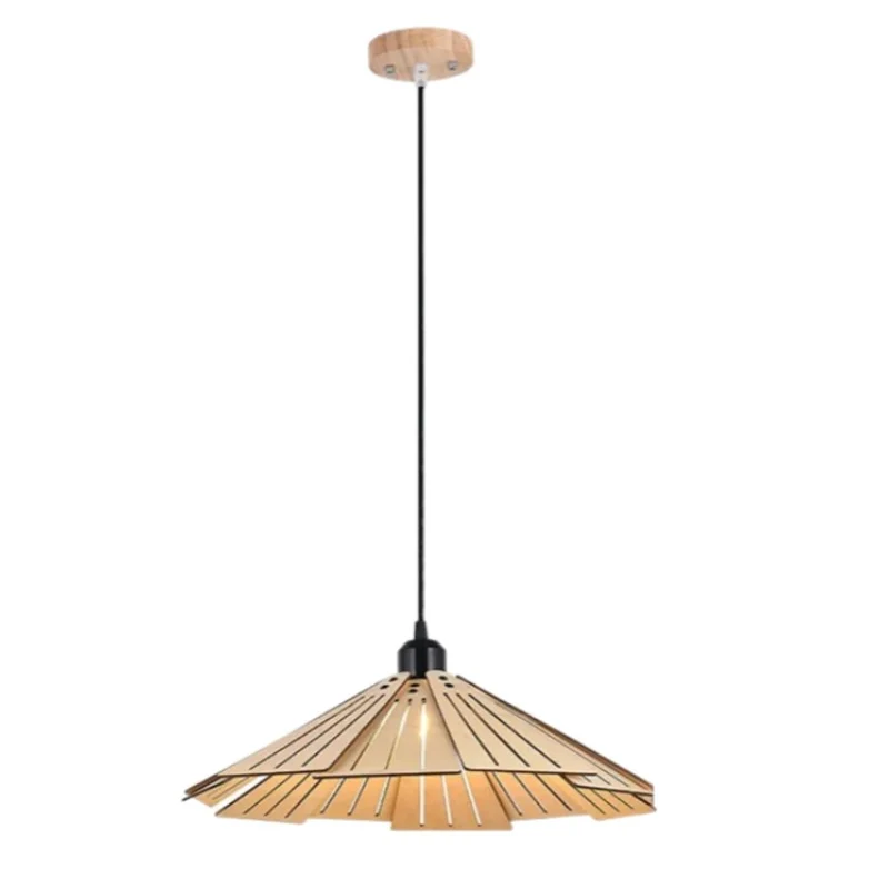 Suspension Luminaire Bambou en Forme de Chapeau – Style Aérien et Léger