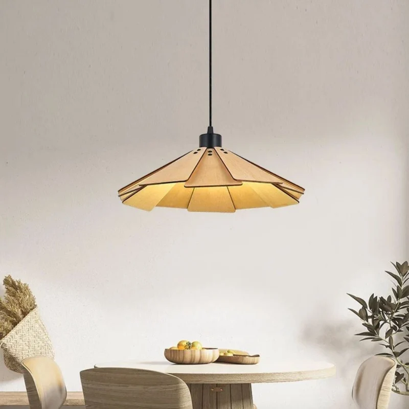 Suspension Luminaire Bambou en Forme de Chapeau – Style Aérien et Léger