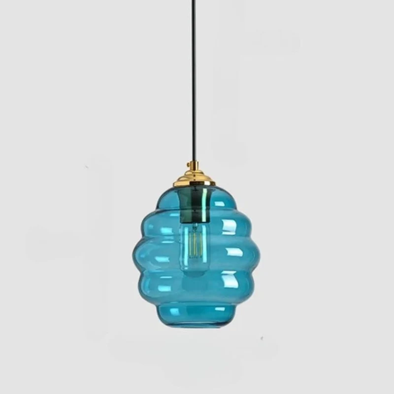 Suspension Triple Boule Verre – Bleu Ciel, Ambre ou Gris Fumé à Associer