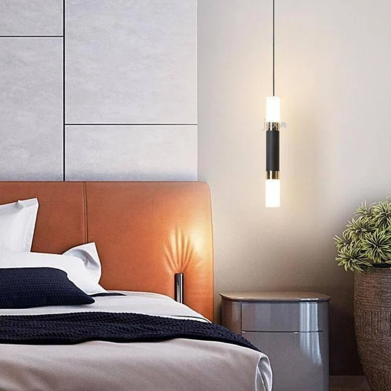 Suspension Chevet en Métal Cylindrique – Duo Idéal pour Lampes Liseuses
