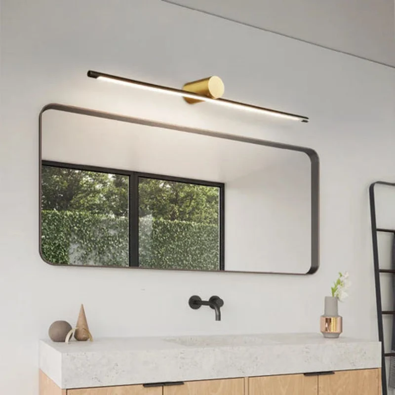Applique Murale Salle de Bain Design – Doré ou Noir, 3 Longueurs