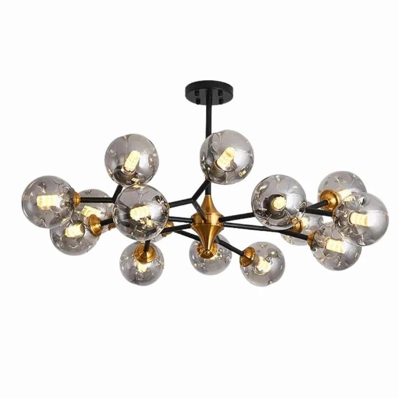 Lustre Verre Fumé ou Transparent Grain d'Eau – 4 Tailles, 6 à 20 LED