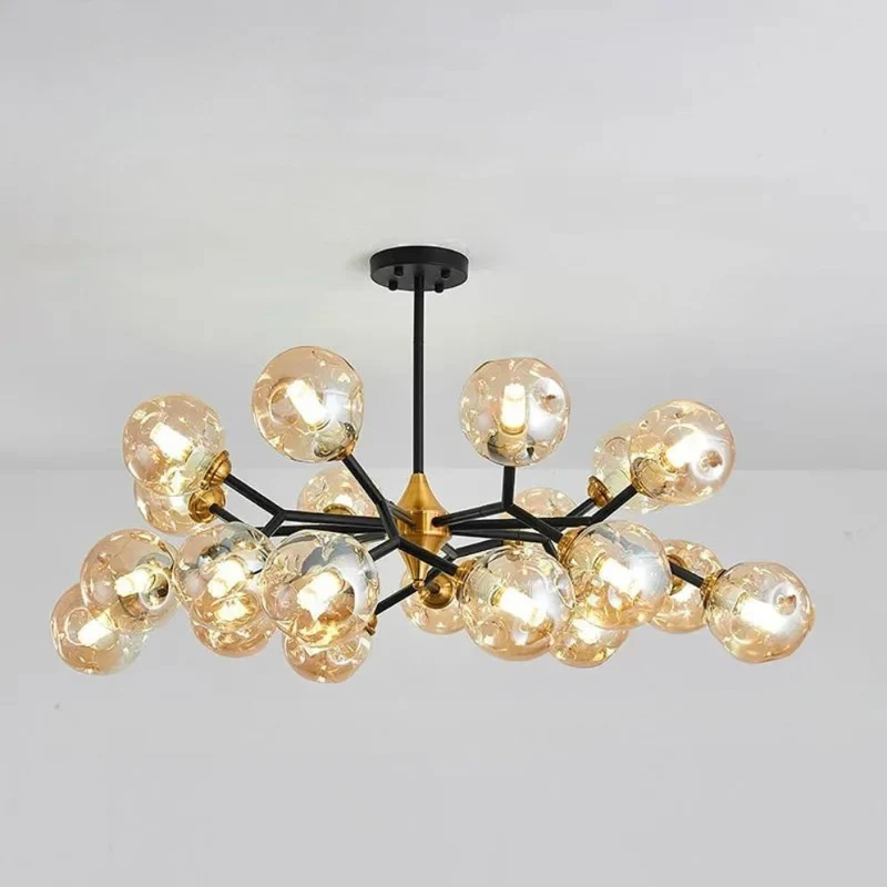 Lustre Verre Fumé ou Transparent Grain d'Eau – 4 Tailles, 6 à 20 LED