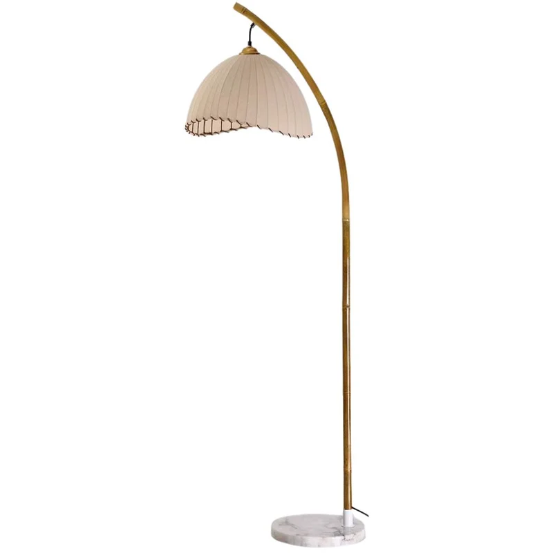 Lampe sur Pied Bureau en Bambou et Marbre – Ambiance Feutrée Naturelle