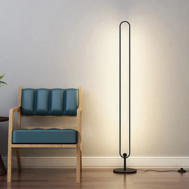 Lampe sur Pied Design Moderne Elliptique – Aluminium, 2 Tailles