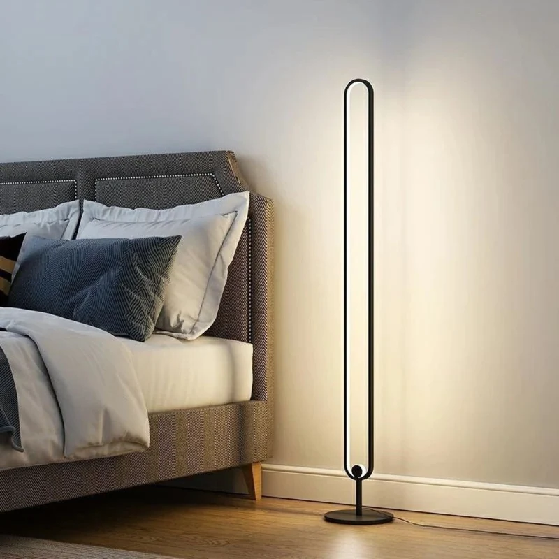 Lampe sur Pied Design Moderne Elliptique – Aluminium, 2 Tailles