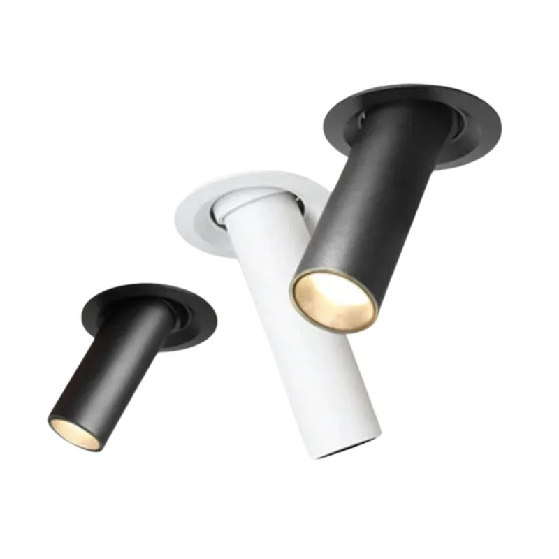Spot Plafond Noir ou Blanc Tube – 3 Tailles, 3000K à 6000K