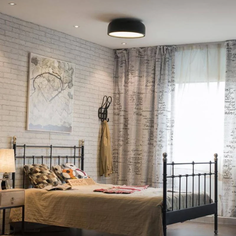 Plafonnier LED Noir ou Blanc – Éclairage Doux pour Chambre Reposante