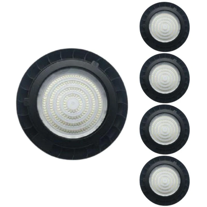 Pack de 5 - Suspension Industrielle LED HighBay UFO 100W IP65 90°