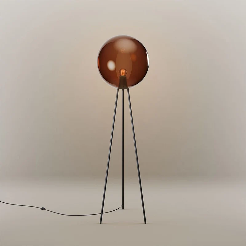 s.luce Dreibein-Stehleuchte Orb Tripod 160cm mit Glaskugel