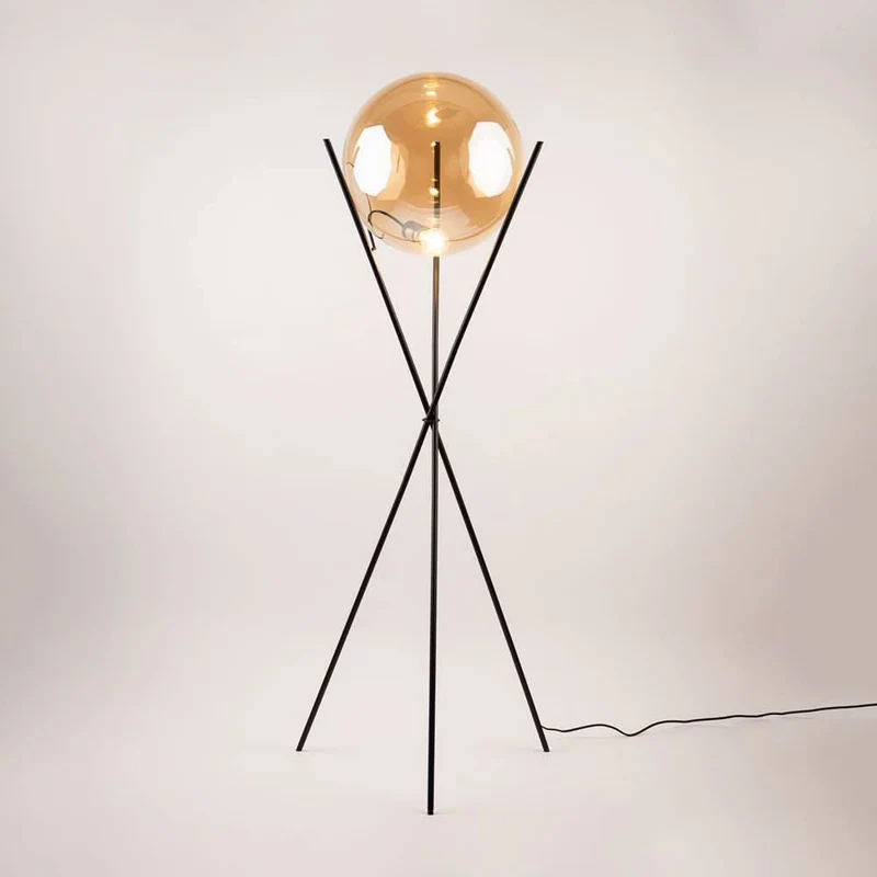 s.luce Orb Axis Glaskugel Stehlampe Dreibein 160cm