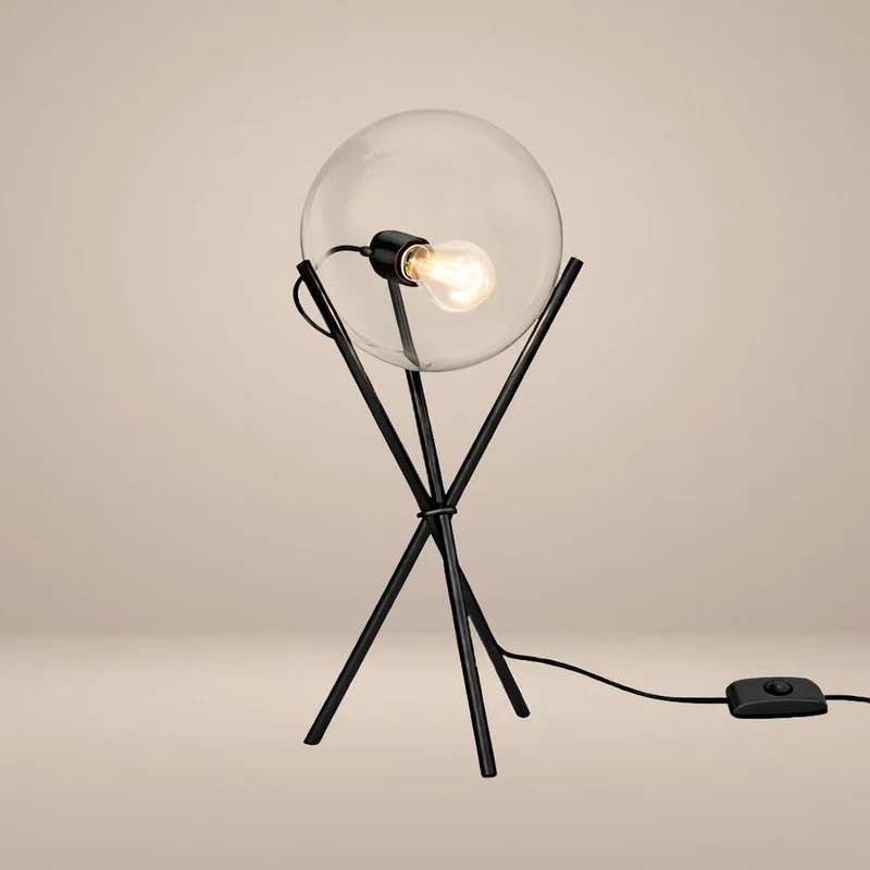 s.luce Orb Axis Glas-Tischlampe Dreibein 20cm