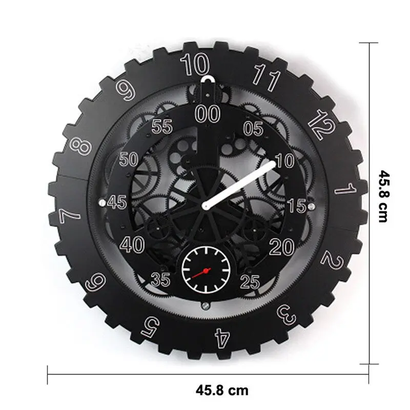 Horloge Industrielle Mécanique Argent