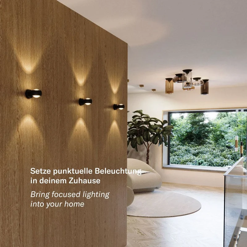 s.luce Beam Wandleuchte Up & Down mit Glaslinsen