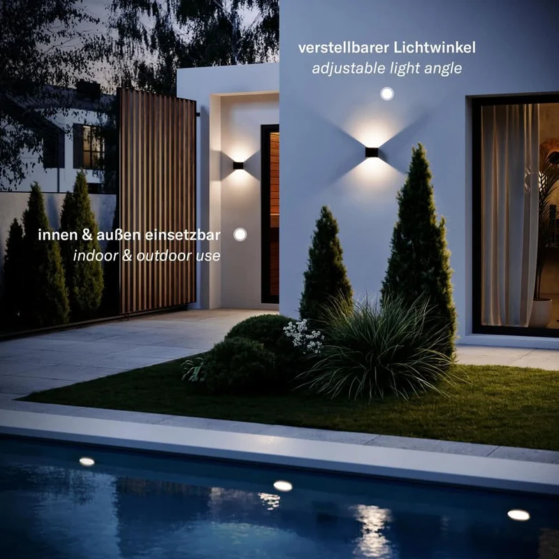 s.luce Ixa LED Wandlampe verstellbare Winkel Innen & Außen IP44