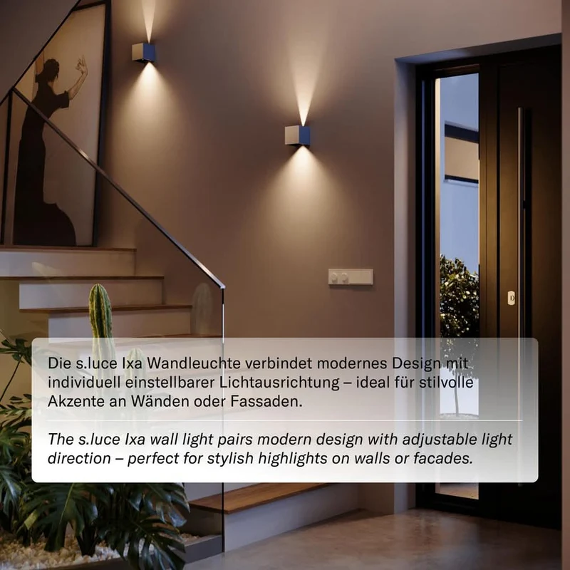 s.luce Ixa LED Wandlampe verstellbare Winkel Innen & Außen IP44