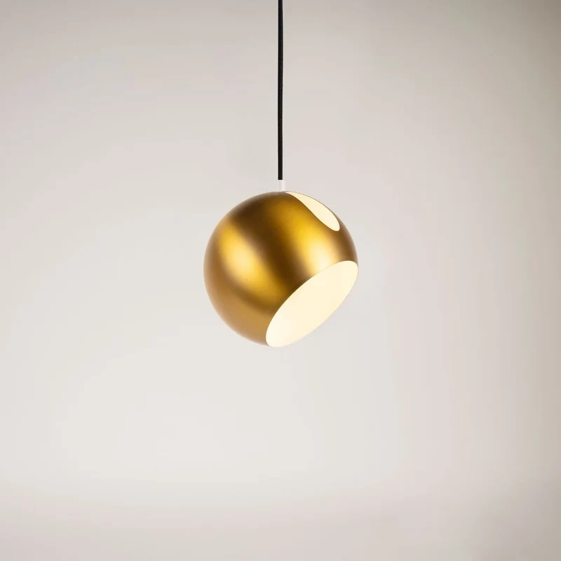 s.luce Ball Metall Pendelleuchte mit drehbarem tauschbaren Schirm