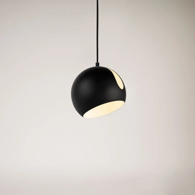 s.luce Ball Metall Pendelleuchte mit drehbarem tauschbaren Schirm