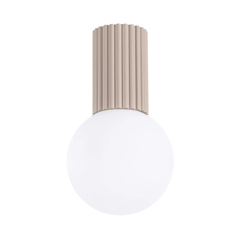Plafonnier Aluminium/Verre Taupe Moderne Ronde