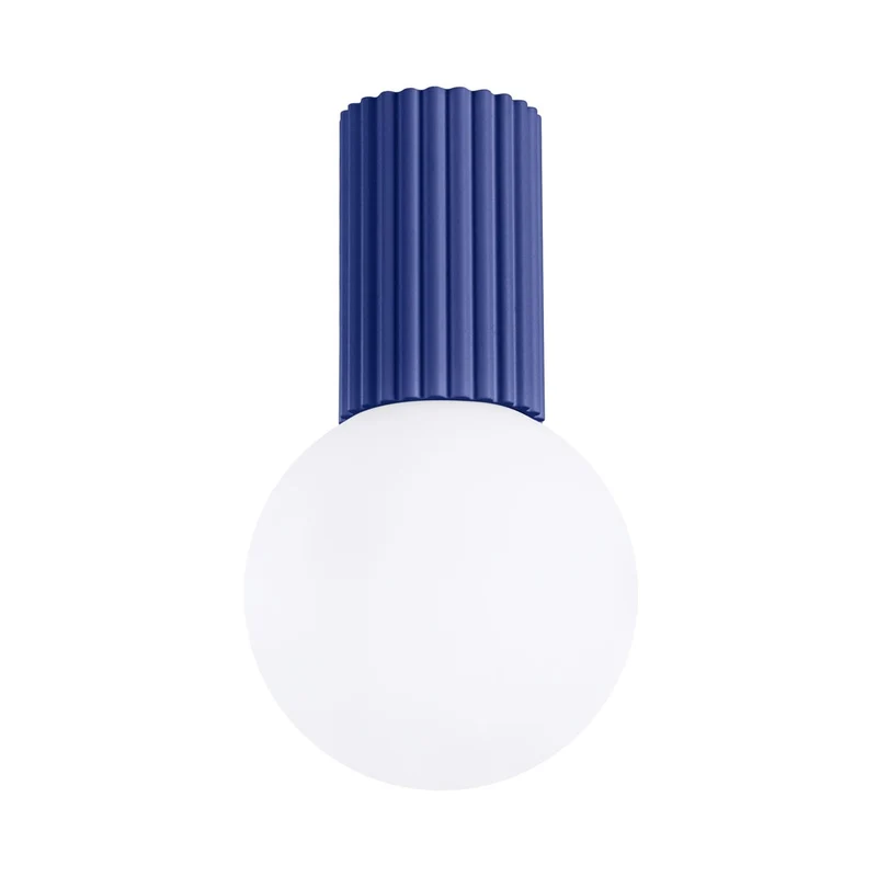 Plafonnier Aluminium/Verre Bleu Moderne Ronde