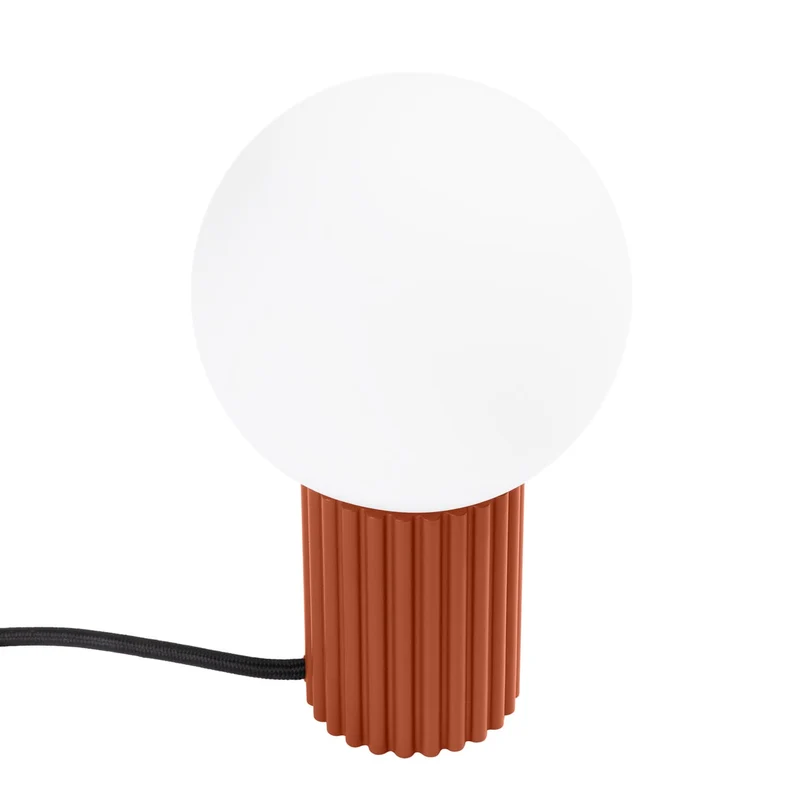 Lampe Aluminium/Verre Ocre Rouge Moderne Ronde