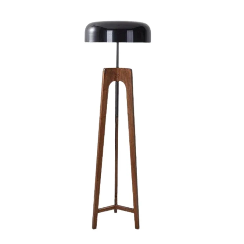 Pied Lampadaire Bois Massif à Cloche – 2 Tailles, Bureau ou Salon