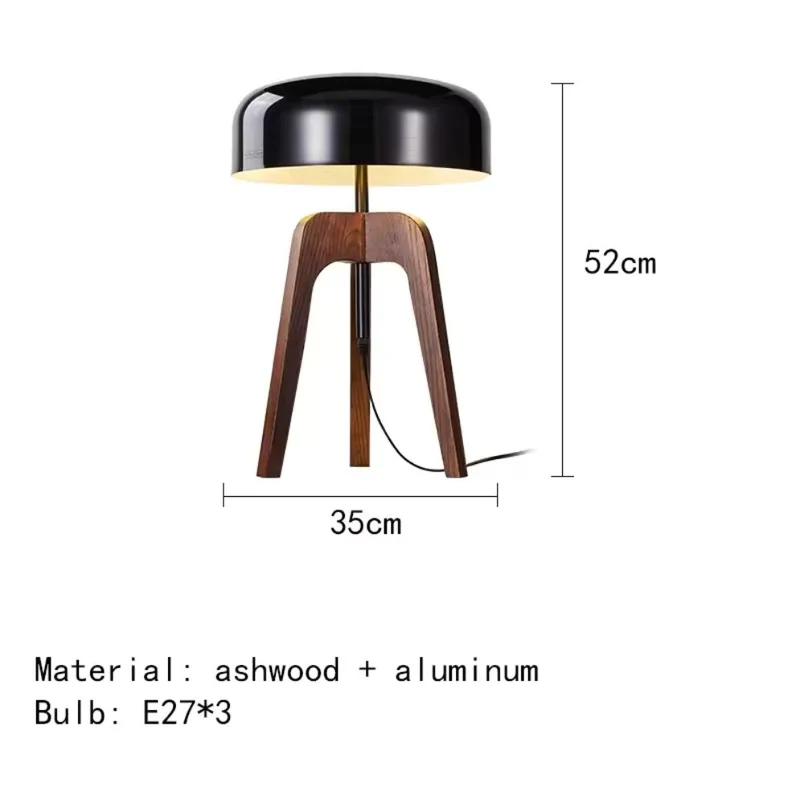 Pied Lampadaire Bois Massif à Cloche – 2 Tailles, Bureau ou Salon