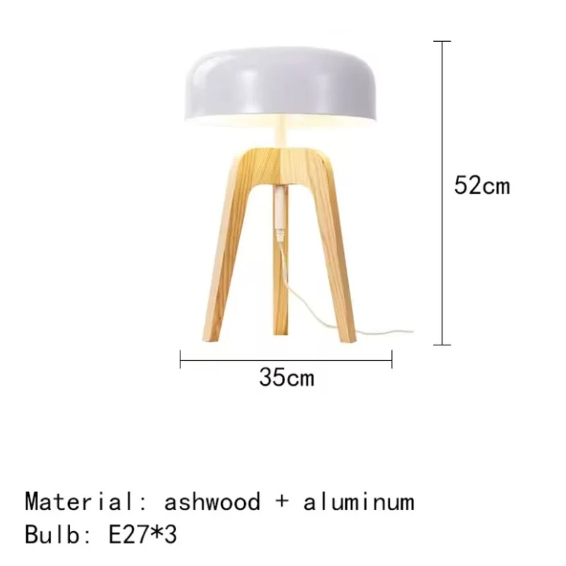Pied Lampadaire Bois Massif à Cloche – 2 Tailles, Bureau ou Salon