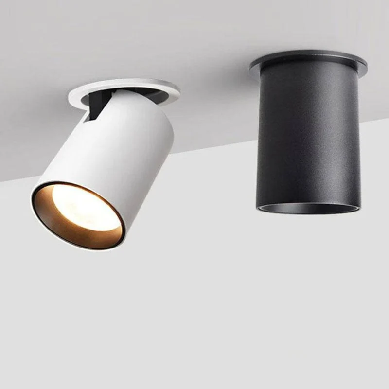 Spot Encastrable Orientable 90° – Noir ou Blanc, Chaude ou Froide