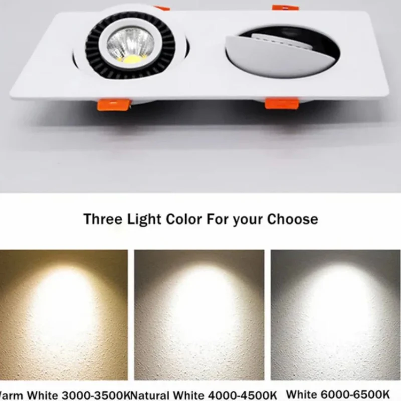 Spot Orientable Plafond Rond – 3 Niveaux Lumière, Plafond Bas OK